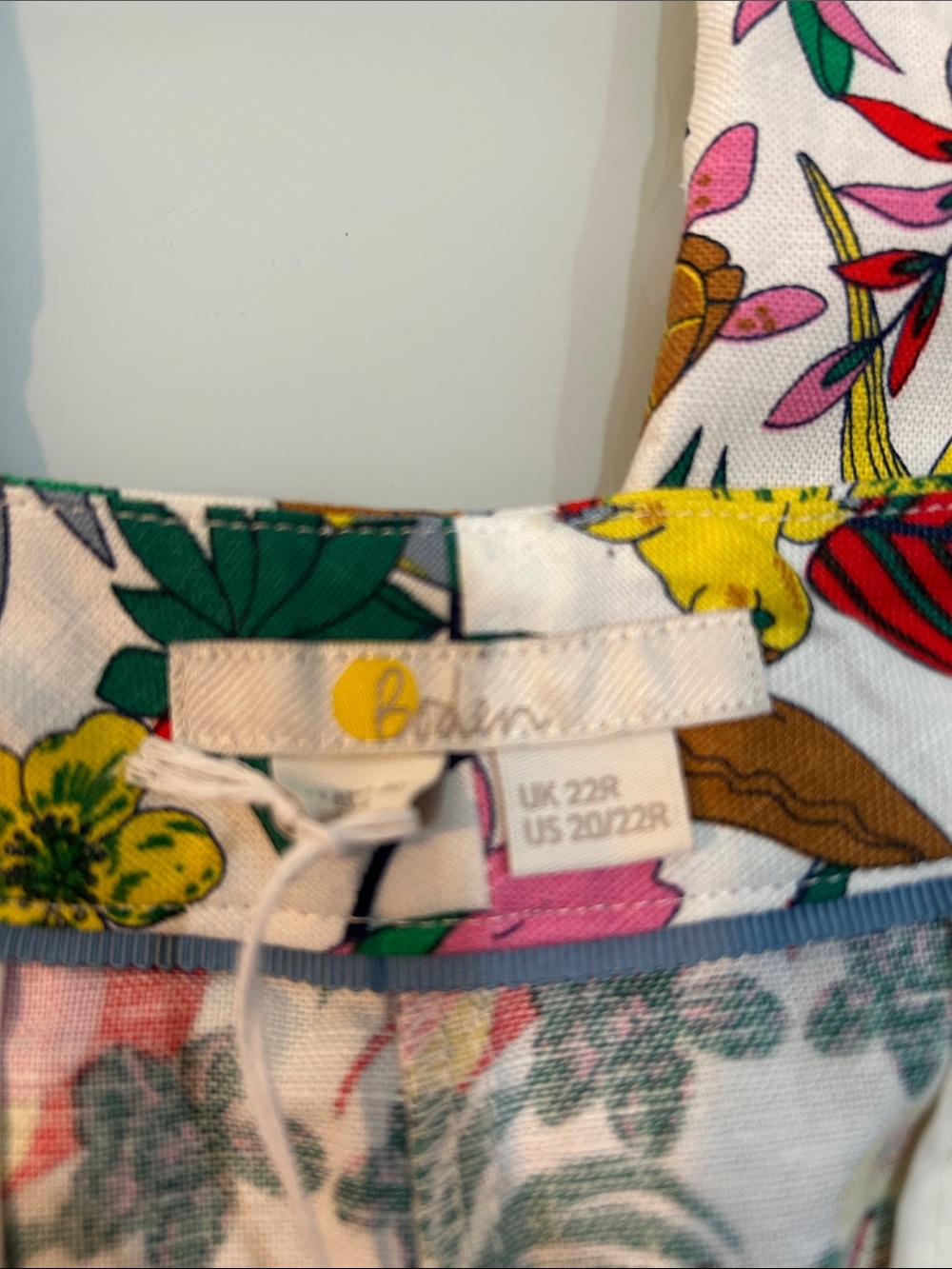 NWT Boden Multicolor Floral tropical animal  Straight-Leg Pants  linen cotton - Picture 5 of 14